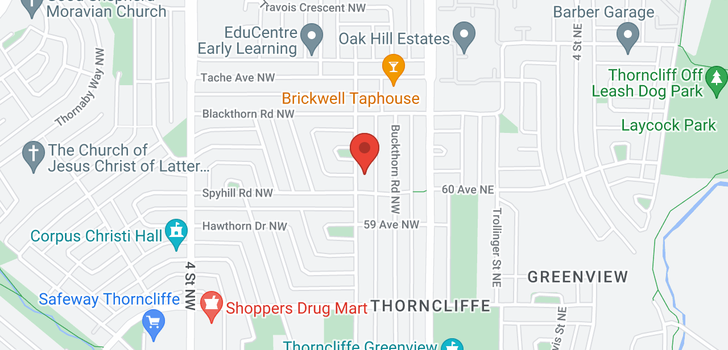 map of 6020 Thorncliffe Drive NW